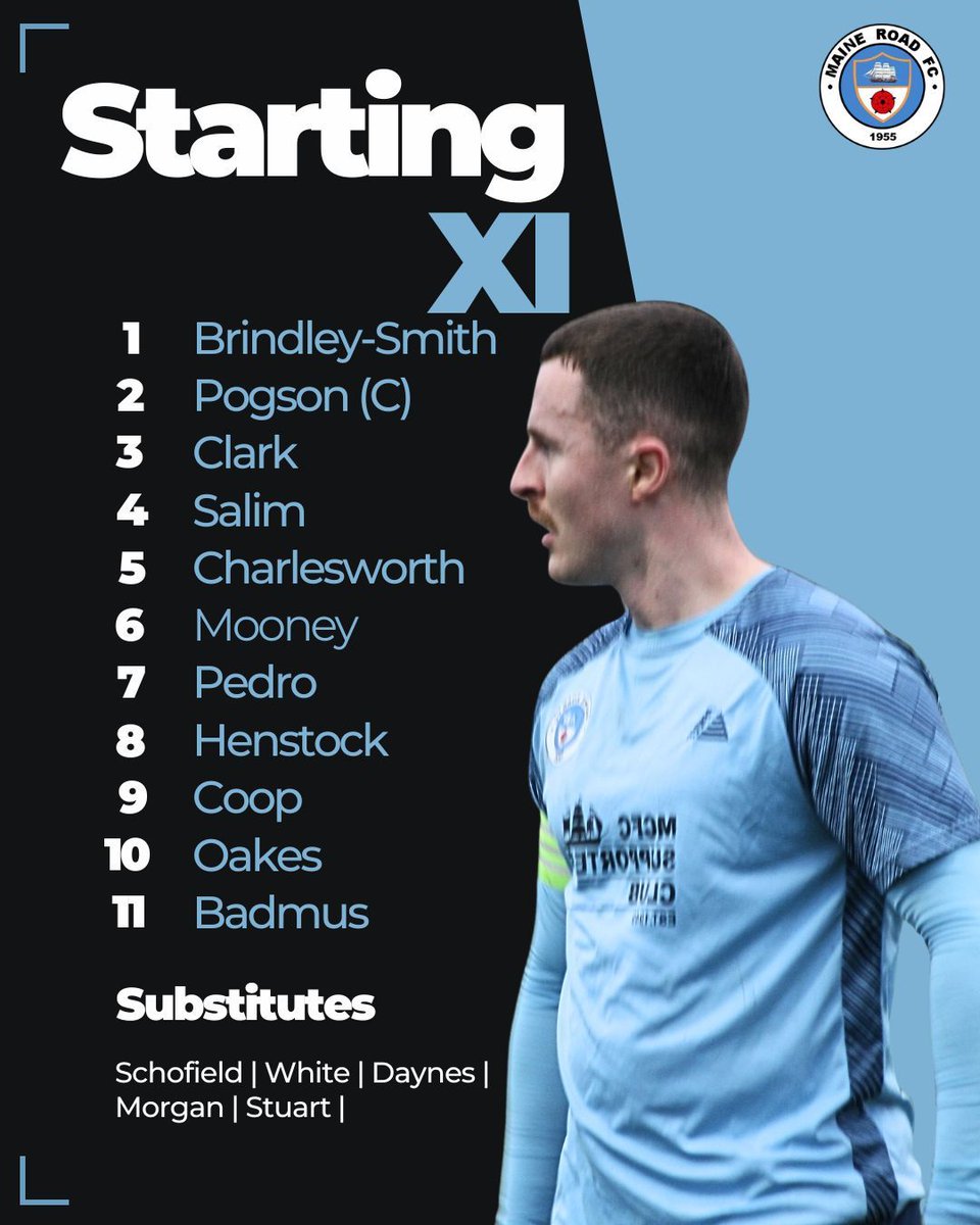 MaineRoadFC's tweet photo. LINE-UP | Maine Road vs Bury FC
Hereโs how we start this evening at Brantingham Road ๐ตโช
๐ 19:45PM KO
๐ Manchester Frank Hannah Cup
#MaineRoad #LineUp #MatchDay #NWCFL #NonLeagueFootball #UpTheRoad https://t.co/eyrRMiJFx3
