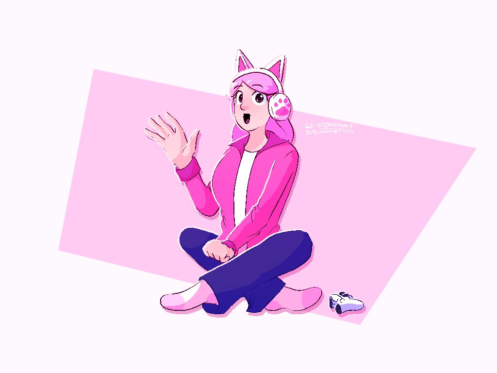 Some random pink gamer girl I designed last night

#originalcharacterart #oc