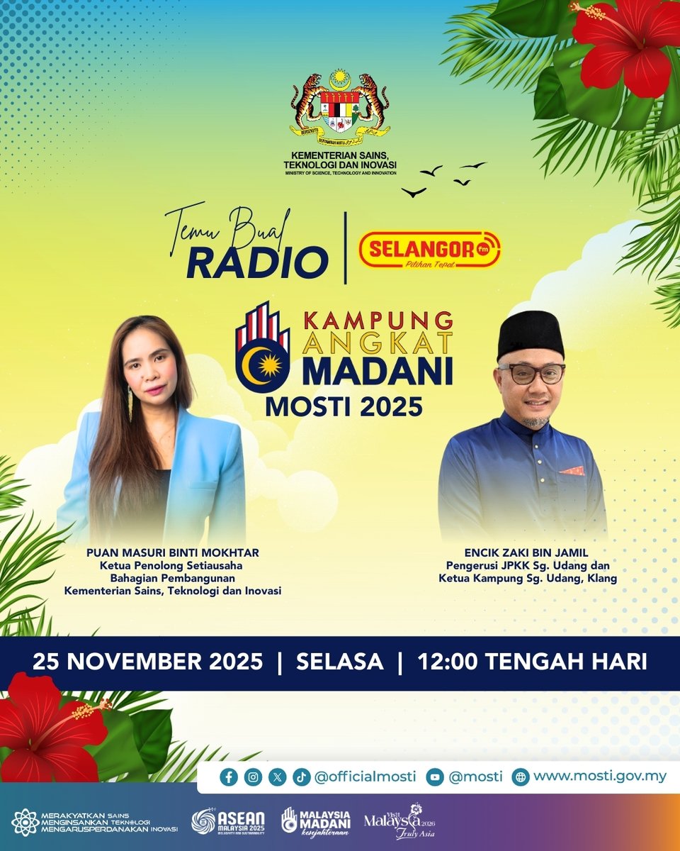 officialmosti's tweet image. Dengarkan temu bual secara langsung mengenai “𝐊𝐚𝐦𝐩𝐮𝐧𝐠 𝐀𝐧𝐠𝐤𝐚𝐭 𝐌𝐀𝐃𝐀𝐍𝐈 𝐌𝐎𝐒𝐓𝐈 𝟐𝟎𝟐𝟓” 

Temu bual ini juga boleh diikuti secara dalam talian melalui pautan berikut: rtmklik.rtm.gov.my/radio/negeri/s…
(RADIO SELANGORfm)

facebook.com/share/p/1A6mjq…