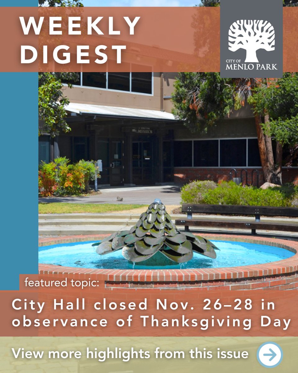 CityofMenloPark's tweet image. View this week’s #WeeklyDigest: publicinput.com/Email/f378314 and subscribe: publicinput.com/weeklydigest