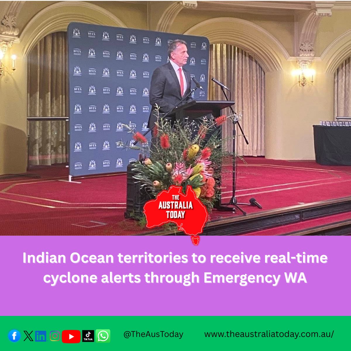 TheAusToday's tweet image. Indian Ocean territories to receive real-time cyclone alerts through Emergency WA
writes @DrAmitSarwal 
Read here: theaustraliatoday.com.au/indian-ocean-t…

@Pallavi_Aus @JitarthJai @RogerCookMLA @dfes_wa @Paul_Papalia  #cyclone #CycloneAlert
