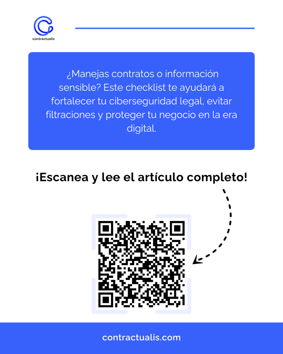 contractualis's tweet image. 🔐 ¿Manejas contratos o información sensible?

Preparamos un checklist de ciberseguridad legal para emprendedores.

🔗 contractualis.com/blog/checklist…

#Contractualis #Ciberseguridad