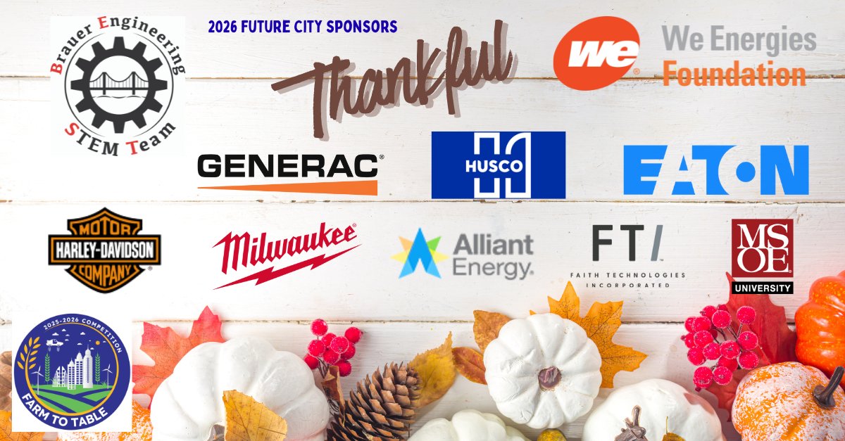 STEMForward's tweet image. This time of the year, we are thankful for our 2026 Future City Sponsors! Without their support, this project-based learning program that challenges middle school students to imagine, design, and build cities of the future wouldn&apos;t be possible.
stemforward.org/future-city-co…