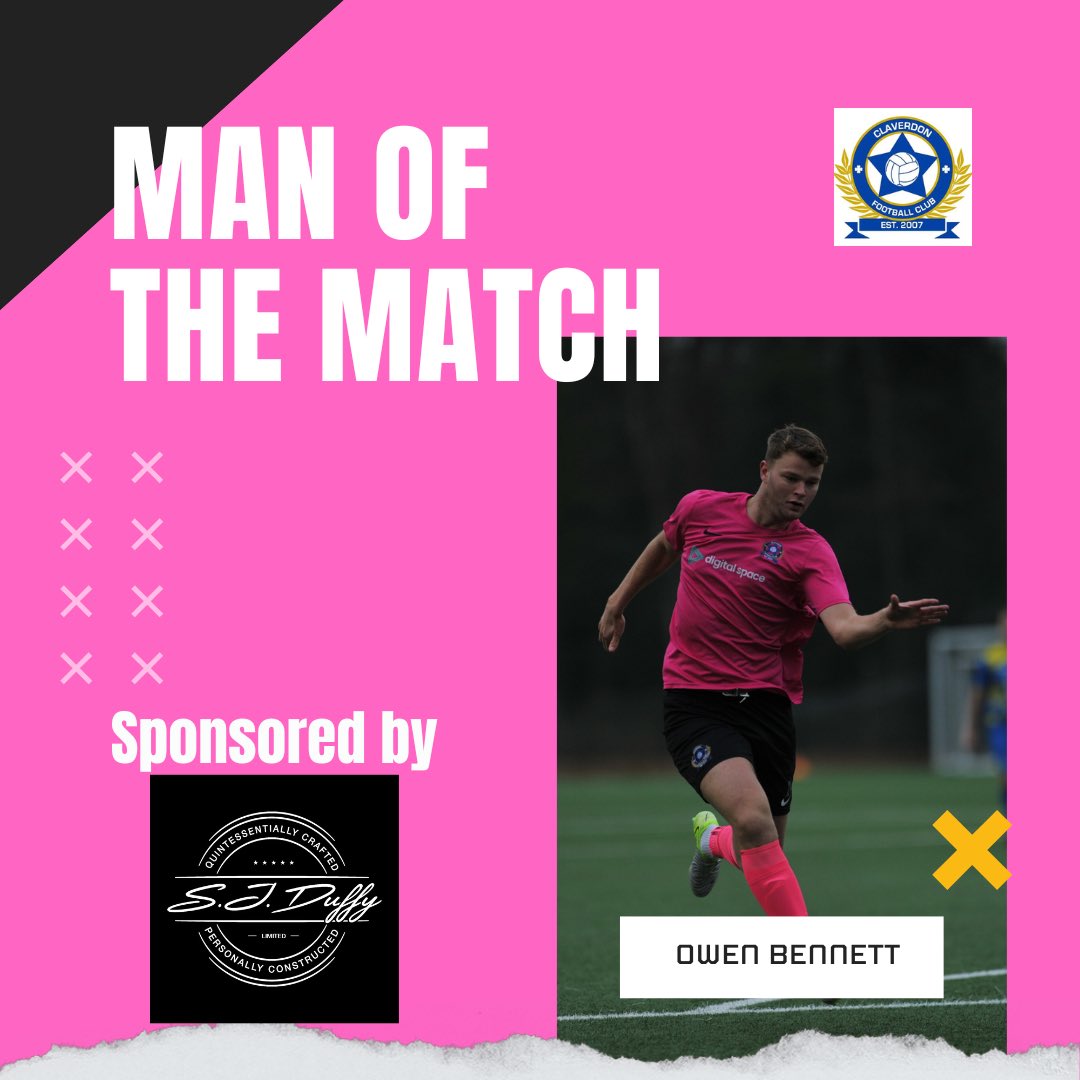 ClaverdonFC's tweet image. Your Matchday 10 Man of the Match…
⭐ OWEN BENNETT! ⭐

A dominant all-round performance, capped with a goal and an assist as we progress into the next round of the Senior Cup! 💙🔥

Sponsored by SJ Duffy

#ClaverdonFC #UTC