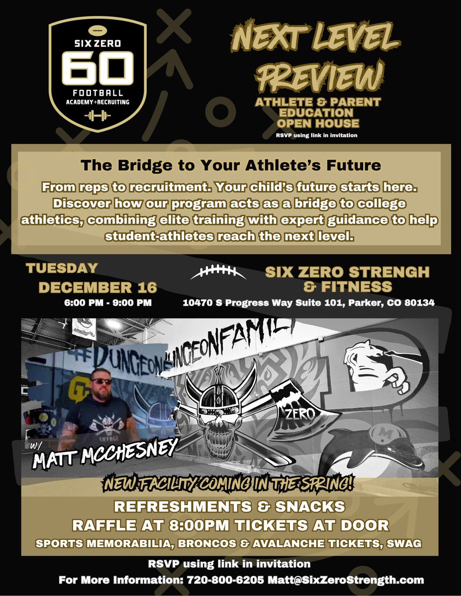 SixZeroAcademy's tweet image. YOU&apos;RE INVITED! Six Zero Academy&apos;s 🏈 Athlete &amp;amp; Parent Education Open House: The REAL Recruiting Process
 - Your athlete’s development starts with clarity, purpose, and the right plan.
 - Join us for an inside look at our training philosophy, progression system, and how we…
