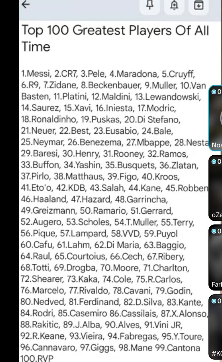 Top 100 of all time ? #Ronaldo #Messi #Zidane #football