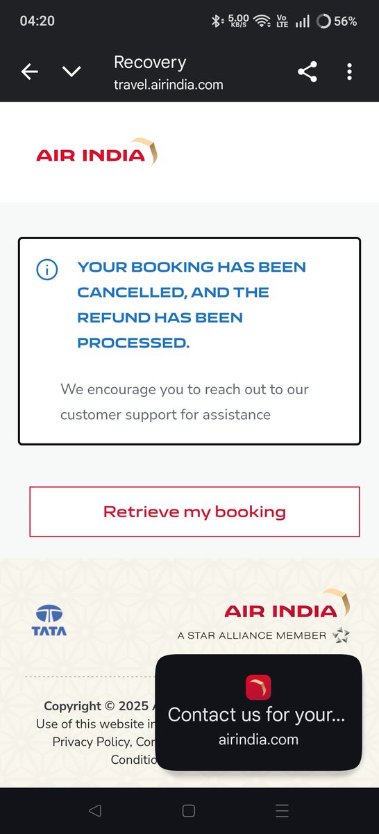 varunan's tweet photo. @airindia This is what I see when I look for my booking

And so who do I believe? https://t.co/GVralrDeVp