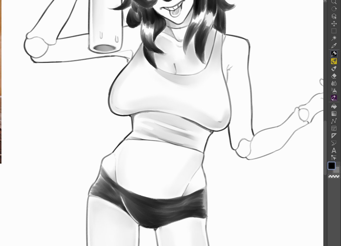 yeah she doesn't have a belly button