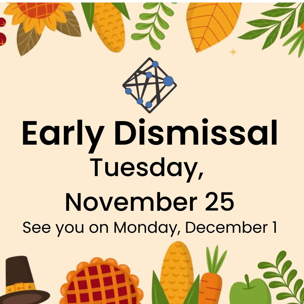 Please enjoy the break. 

As a reminder, Fredericksburg City Public Schools will dismiss early tomorrow, Tuesday, November 25.  Please follow your student's dismissal schedule.

We'll see our students again on Monday, December 1. 

Thankfully, 
Fredericksburg City Public Schools