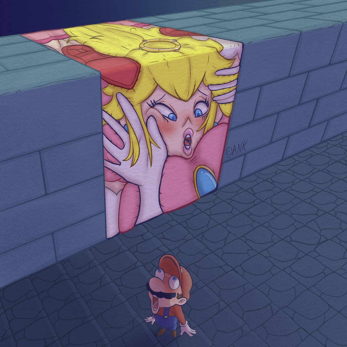 Seems like peach was also turned into a block like the rest of her kingdom!  Full set on supporter sites, which features 2 more outfits and a nude alt!