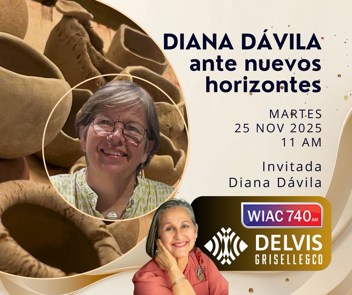 Diana Dávila ante nuevos horizontes. Invitada: la ceramista Diana Dávila. Martes 11 am. #wiac740