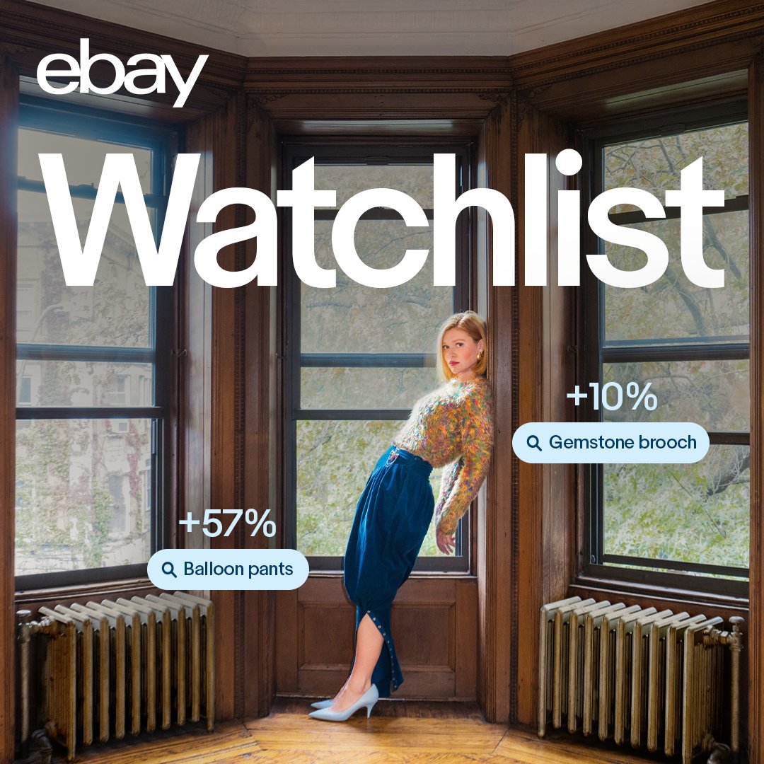 eBayNewsroom's tweet photo. Look back ⏪ at 2025 fashion trends with eBay’s Watchlist Trend Report, featuring snapshots of the biggest pre-loved shopping moments plus a look at the winter trend forecast. Get inspired for Black Friday shopping: https://t.co/ukG921xrGU https://t.co/2mVy2KARkZ