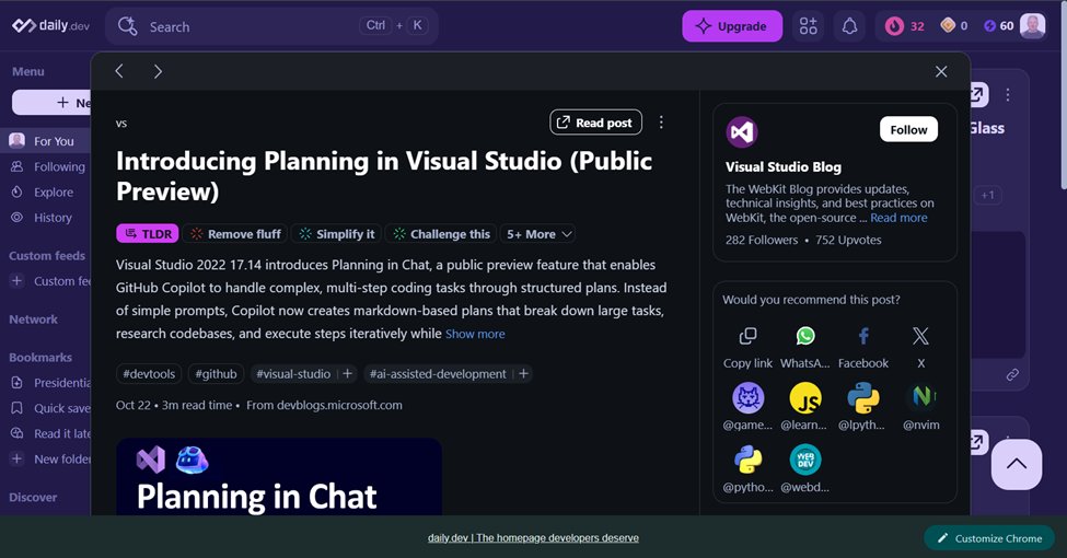 DayDayUp22's tweet image. 📖 Daily Reading: • ✅ freeCodeCamp News: 1 article • ✅ Daily.dev: 1 article
💻 Learning Platforms: • Game Off 2025: Brainstormed the wave of energy idea (energy system) #GameJam #PythonProjects #DevJourney #GameDesign