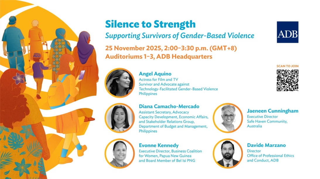 We’re proud to share that Exec Dir, Jaeneen Cunningham, has been invited to speak at the Asian Development Bank’s panel discussion on “Silence to Strength: Supporting Survivors of Gender-Based Violence”...