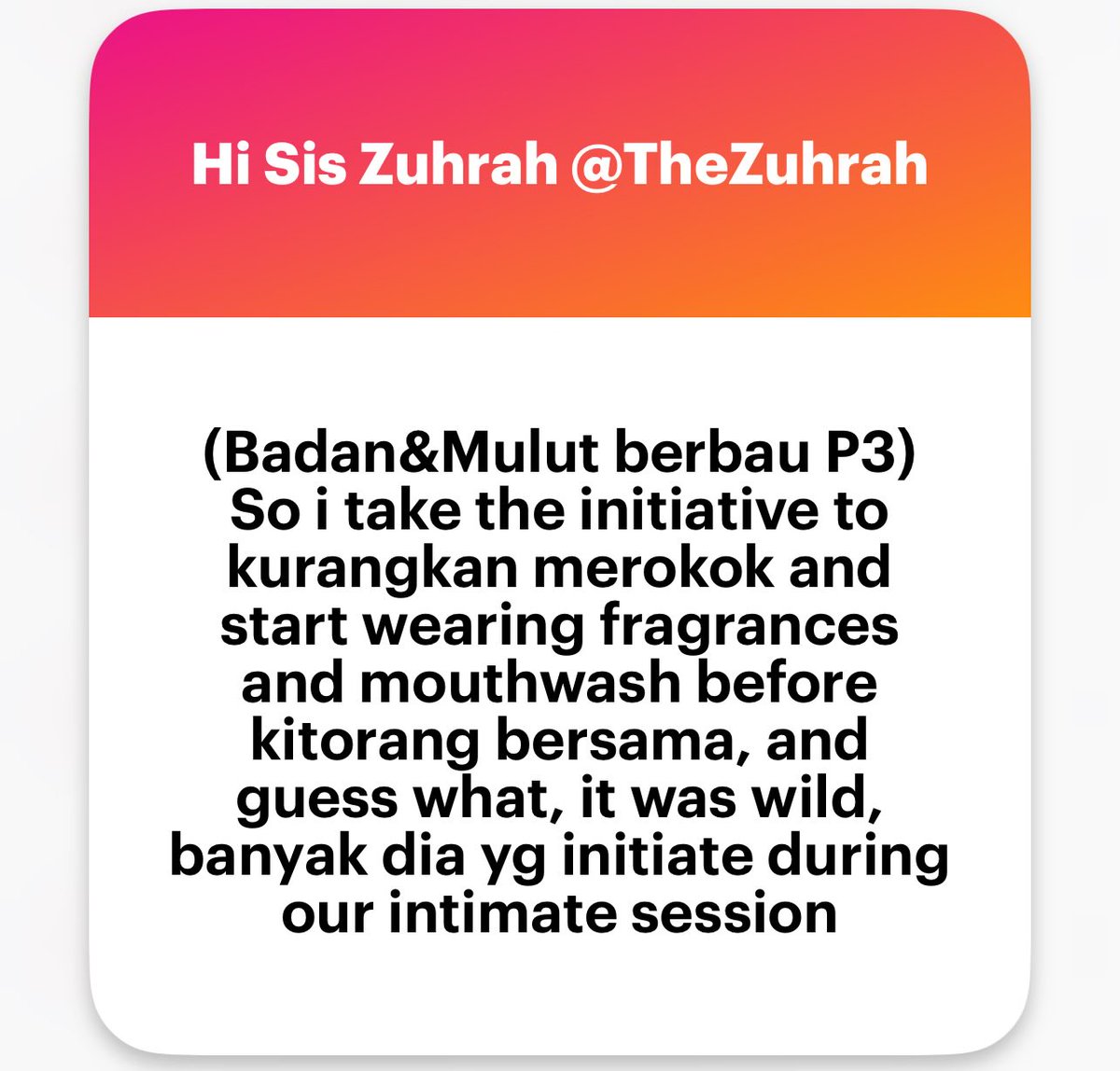 zuhrahx's tweet image. Badan &amp;amp; Mulut Berbau 🚬

SMOKERS WAJIB BACA

#SexEd #How2 #hygiene #bodycare