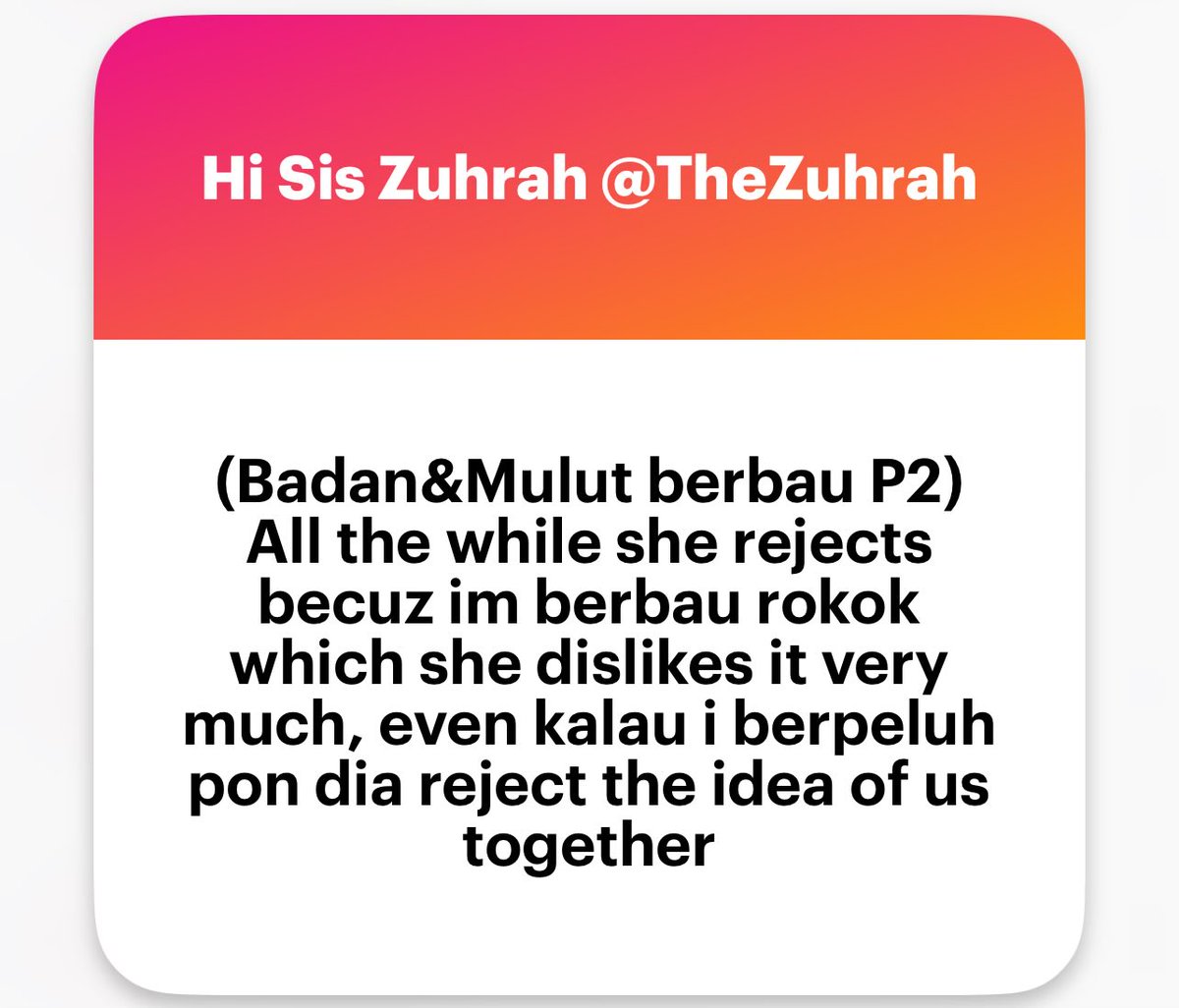 zuhrahx's tweet image. Badan &amp;amp; Mulut Berbau 🚬

SMOKERS WAJIB BACA

#SexEd #How2 #hygiene #bodycare