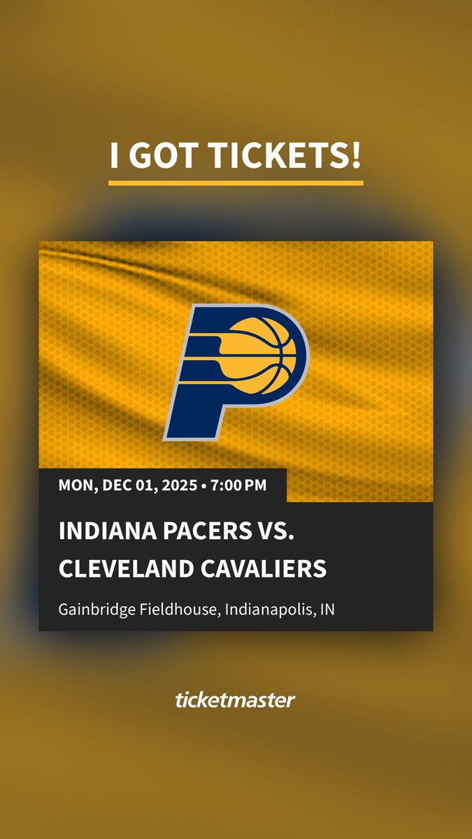 dspbilger's tweet photo. I got tickets for Indiana Pacers vs. Cleveland Cavaliers - Gainbridge Fieldhouse - November 30, 2025. Who's in?

https://t.co/ZskyAxDDeQ https://t.co/2wHwzWrGmd