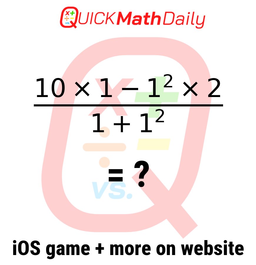 QuickMathDaily's tweet image. 🔍 Can You Outsmart This Math Problem? 🧠 

Prove It By Commenting Below!👇

See more on QuickMathDaily.com 👀 ✅