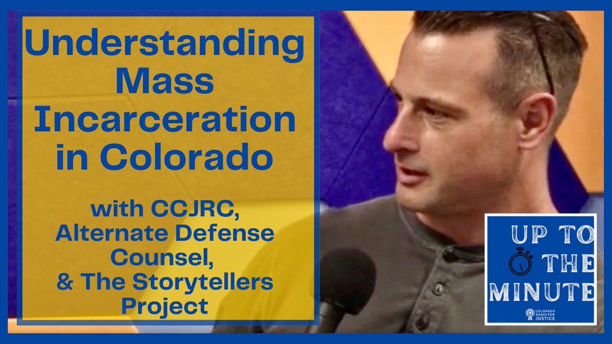 💥 New episode of UP TO THE MINUTE today! <a href="/ccjrc1/">Colorado Criminal Justice Reform Coalition</a>  CO Crim Justice Reform Coalition hosted a teach-in this month: “How Did We Get Here? Understanding Mass Incarceration in CO.” Colorado Radio for Justice’s Trevor Jones was there.
Listen/watch right here: uptotheminute-crj.transistor.fm