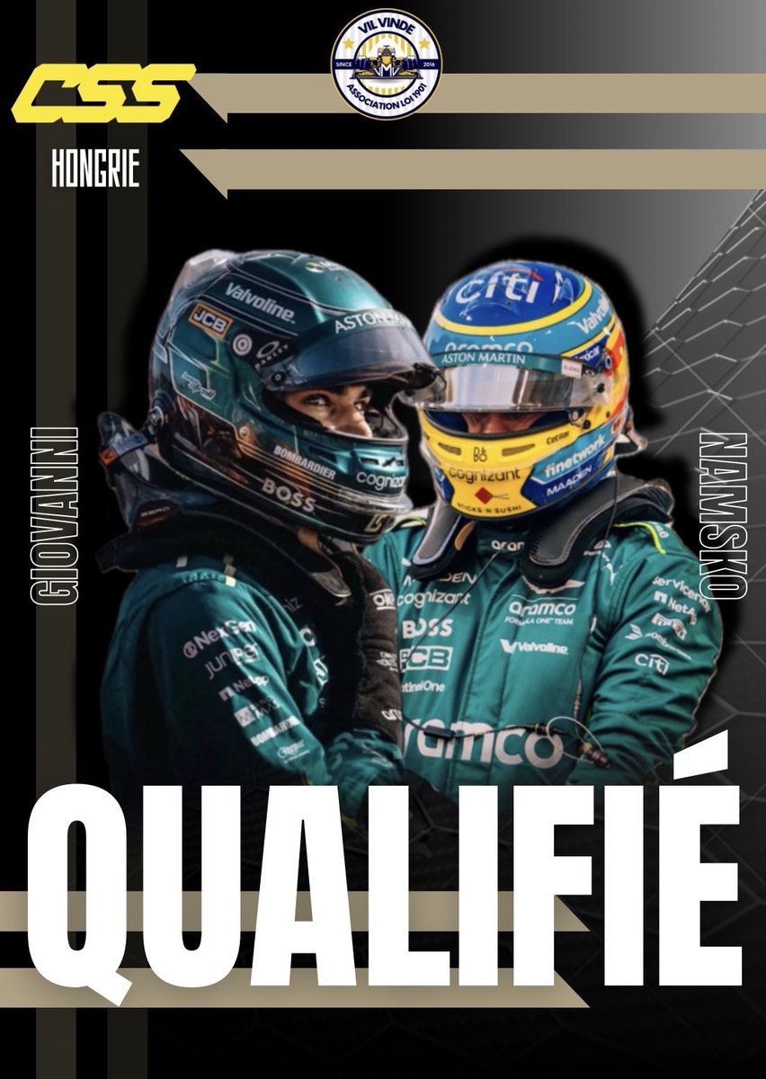 vMvCup's tweet image. 🇪🇺 QUALIFIÉ! 🇪🇺

La vMv eSport F1 valide sa place pour les CSS après une performance maîtrisée. 🏎️💼

Une qualification qui confirme l’exigence, le travail et l’ambition de l’équipe.
La France vient pour s’affirmer sur la scène européenne. 🇫🇷🤝🇪🇺

#VilVinde 💛💙🖤