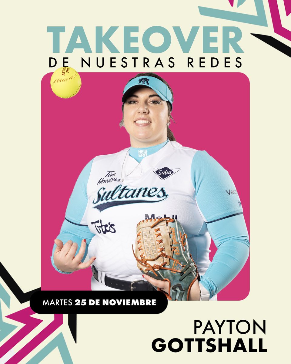 Mañana es martes de Takeover en nuestro Instagram 🤩

Payton Gottshall de Sultanes 👳🏼 se declara lista.

Nos vemos mañana 👋🏻 

#SoftbolizaTuVida 🥎