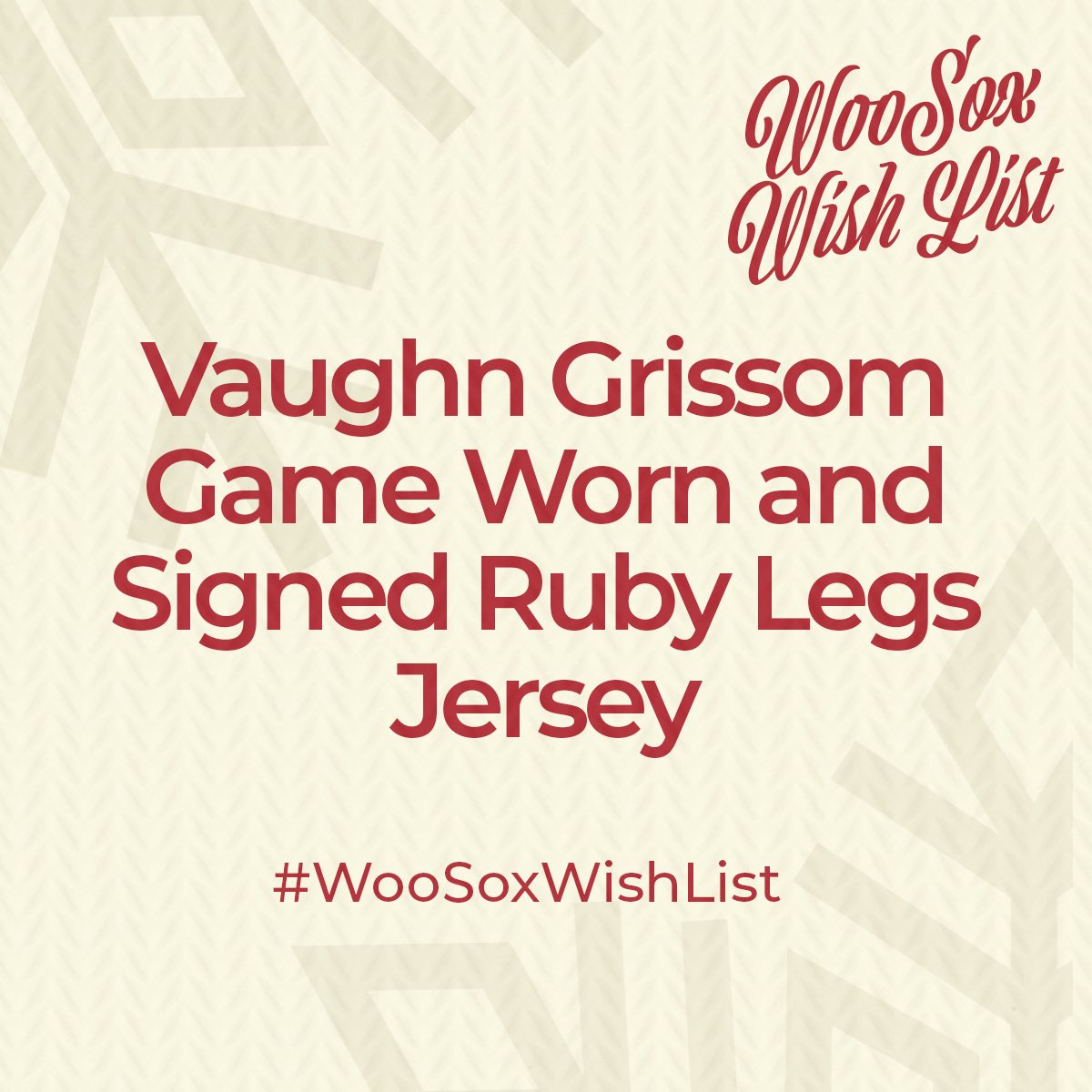 WooSox's tweet image. You could have this exact Ruby Legs jersey worn and signed by Vaughn Grissom 😱🎁 #WooSoxWishList

RT for a chance to win!