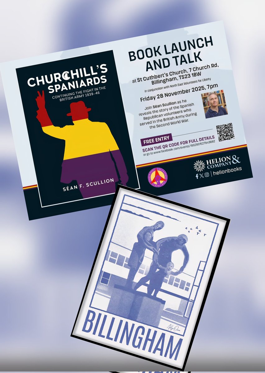sean_f_scullion's tweet image. FREE TALK! This Friday I will be at St Cuthbert's Church in #Billingham. Registration details in the QR code. Thanks to Tony Fox &amp;amp; North East Volunteers for Liberty! Book for sale &amp;amp; exhibition! #ContinuingtheFight #EspañolesContraElNazismo  #SpanishCivilWar #WW2