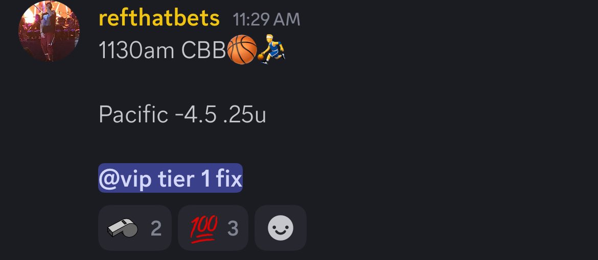 RefThatBets's tweet image. EARLY 1-0 start for the VIP! 

Pacific -4.5✅✅

ANYONE posting 2u-10u for every play is a SCAMMER🤣

More plays being posted in a few minutes for 4/430pm… TAP IN🫡🦓