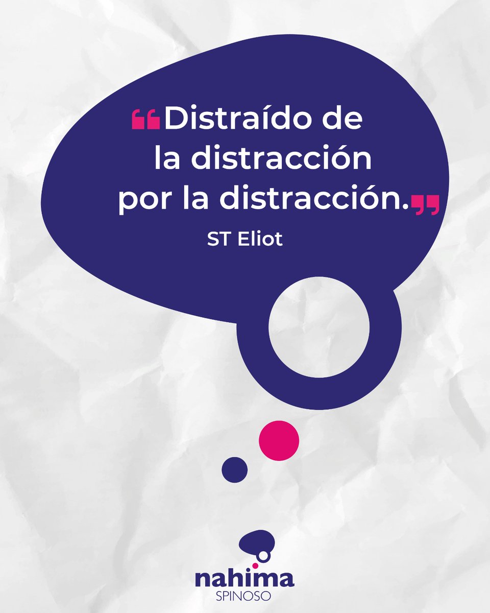 ClickConsciente's tweet image. ¿Estás usando el móvil para distraerte? Te comparto la frase de T.S. Eliot que publica #NahimaSpinoso en sus redes para reflexionar.

#DesconexiónDigital #Consciencia #Smombie #Evasión #AtenciónPlena #SaludMental