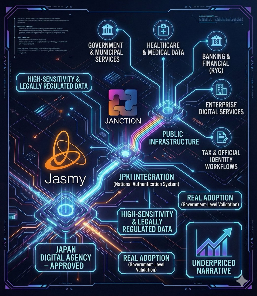 🟧 #Jasmy = Japan Digital Agency–Approved Public Infrastructure (JPKI Integration)

Most people still have no idea how big this actually is.

Jasmy’s Personal Data Locker (PDL) is now officially recognized by Japan’s Digital Agency — and more importantly, it’s integrated with