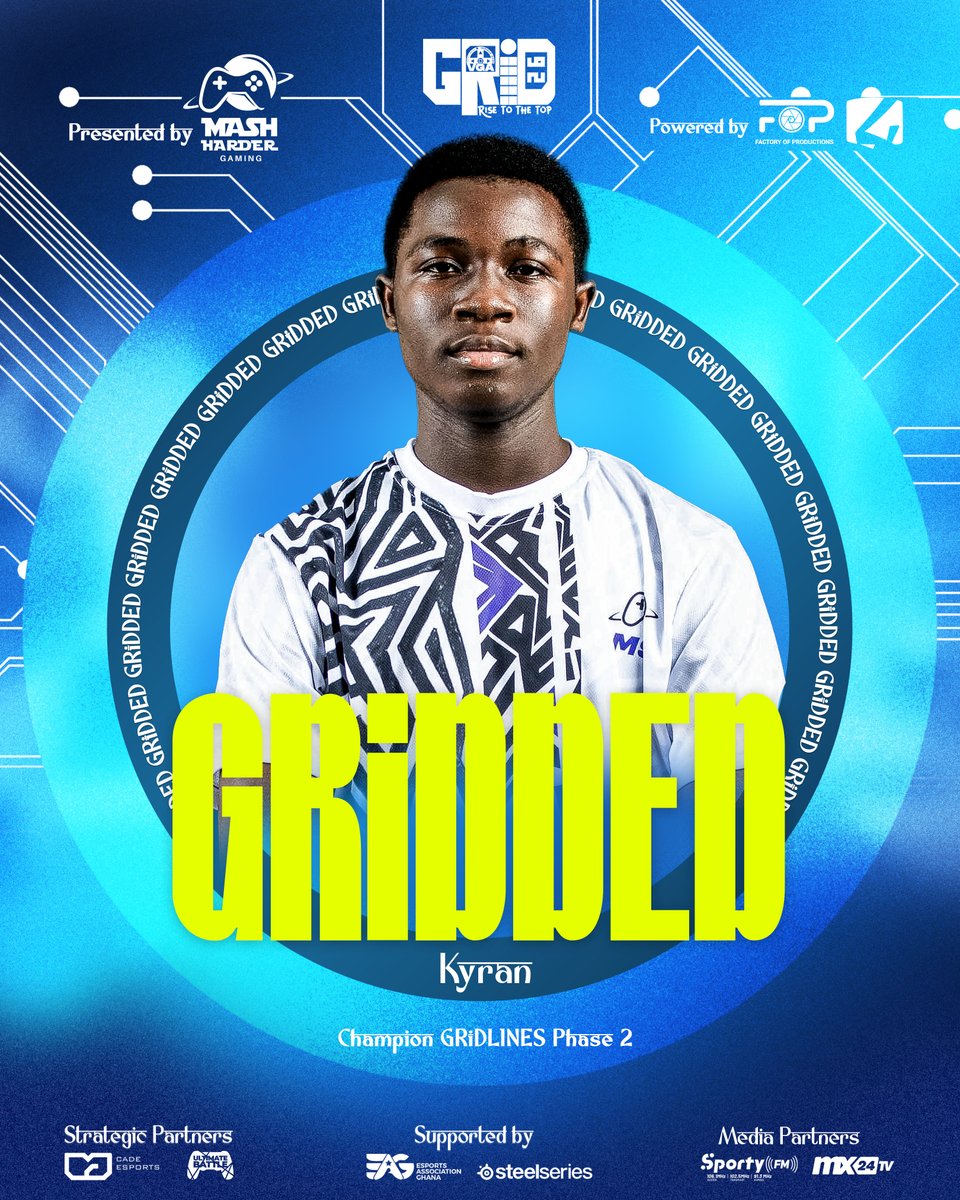 vgaesportshow's tweet photo. Another debut entry into the GRiD — @mashhardergg prodigy Kyran! He stormed through #GRiDLINES Phase 2 with pure dominance to claim the championship and secure his spot on the main stage
VGAGRiD26 #TheGRiDReturns #RiseToTheTop https://t.co/xQqD3YLH4E