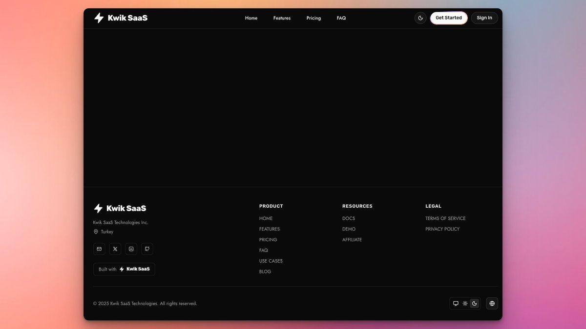 MoHawamdehTech's tweet image. #BuildInPublic Day 2  - Update: Kwik SaaS Progress.

Wrapped up the navbar + footer today – looks dope and solid.
Clean navigation, responsive design, dark mode ready.

Tomorrow: Jumping into the full Auth system – sign-ups, logins, verification, the works. 

Keeping you posted.…