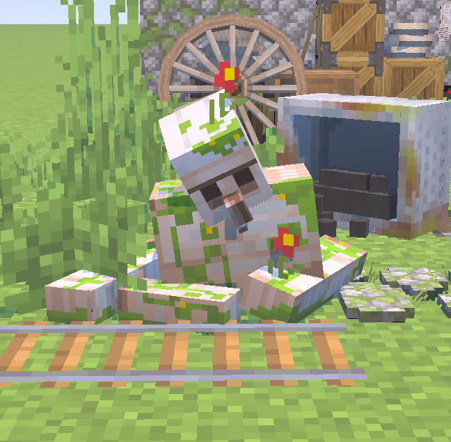 pleinair1212's tweet image. 毎日新ブロック追加149日目【崩れたゴーレム】
 #Minecraft #Blockbench