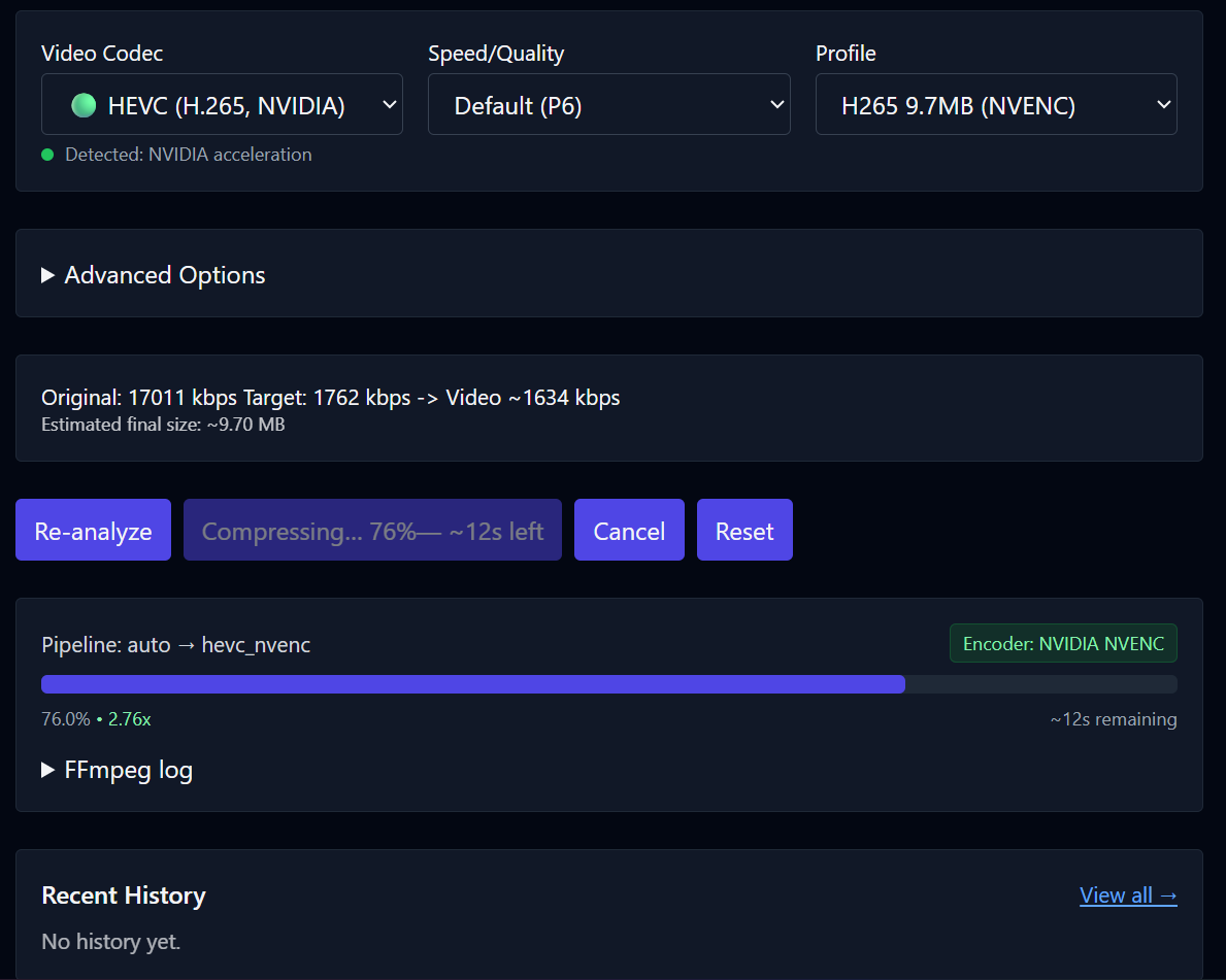 elhackernet's tweet image. 🛠️ 8mblocal es un compresor de video local gratuito y autoalojado con interfaz web diseñada para el rendimiento y la facilidad de uso

🗜️Permite comprimir un vídeo al tamaño deseado mediante códec AV1, HEVC (H.265 y H.264)

🎵Extraer audio de un video, etc
github.com/JMS1717/8mb.lo…