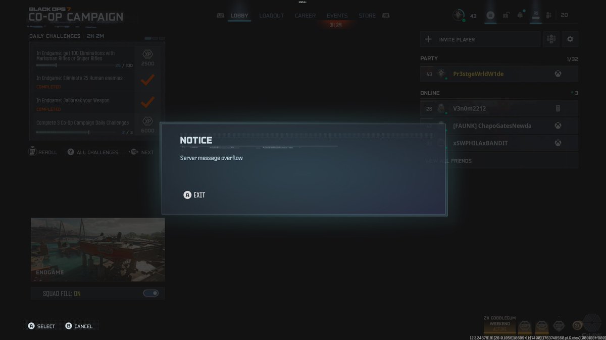 Prst1geWrldWide's tweet image. @CallofDuty @Activision How many damn times am i going to keep getting disconnected until you fix your #CODEndGame #Servers what’s the point in grinding if i lose everything and not by my own fault!