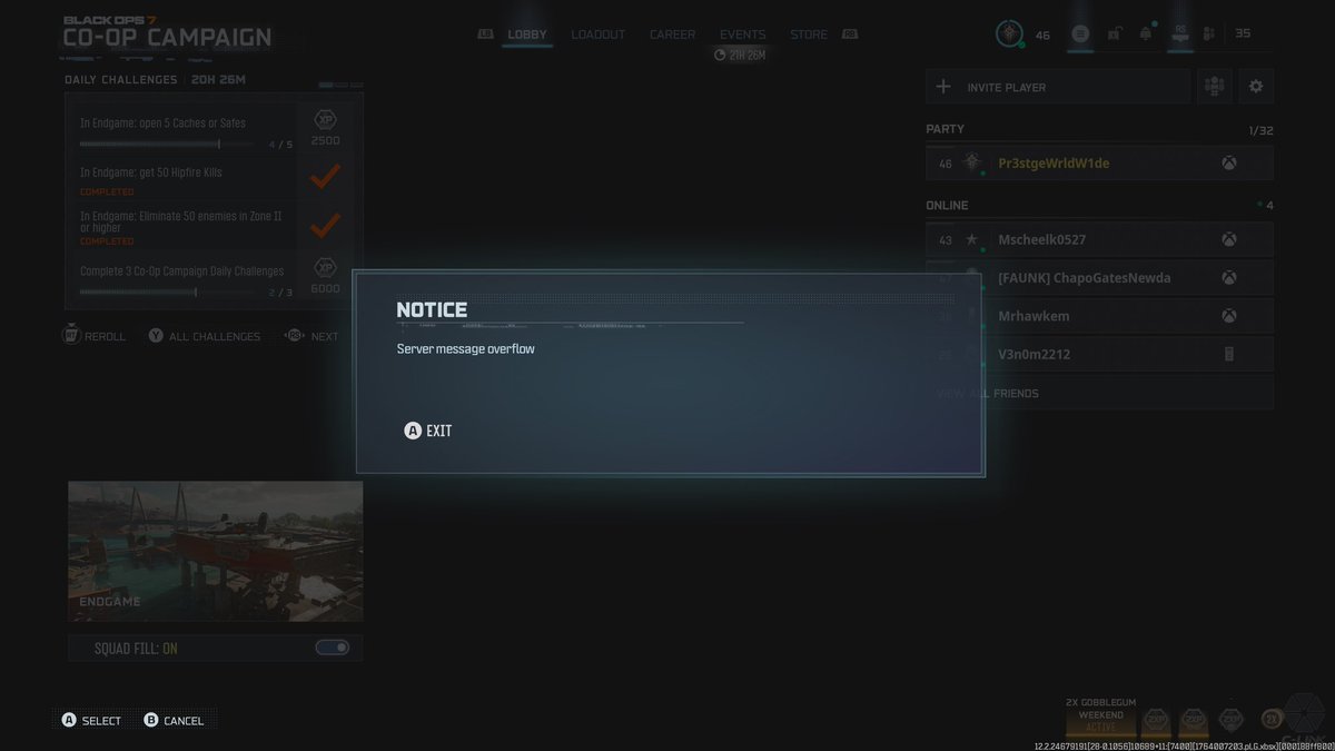 Prst1geWrldWide's tweet image. @CallofDuty @Activision How many damn times am i going to keep getting disconnected until you fix your #CODEndGame #Servers what’s the point in grinding if i lose everything and not by my own fault!