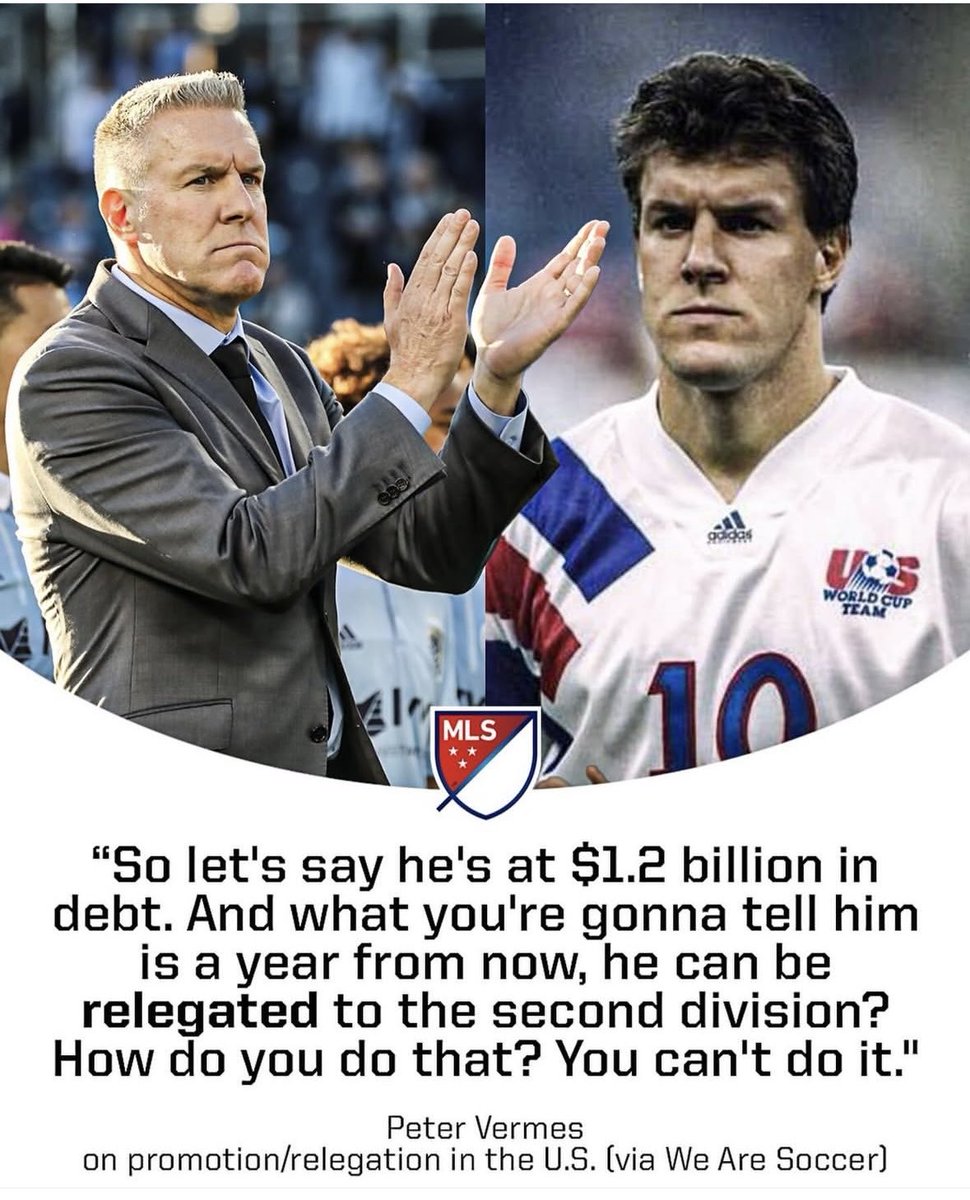 ▪️Yes you can. You can tell an owner that’s how the system works and if you don’t like it, sell the club.
▪️Also, pro/rel does not have to be the British way of three up/three down. There are ways to give clubs in trouble a longer runway to sell assets, or invest, as needed.