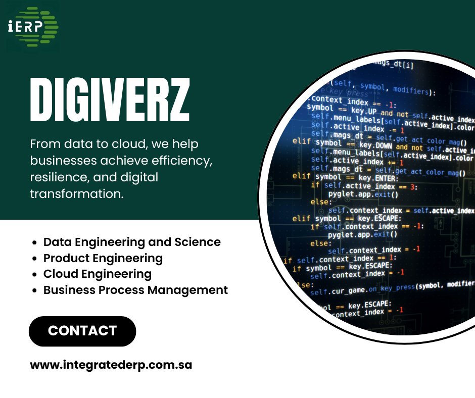 ierpofficial's tweet image. We help businesses boost efficiency, resilience, and transformation through data insights and cloud solutions. 
Learn more at integratederp.com.sa or contact us at info@integratederp.com.sa | +966 55 010 9812
#DataEngineering #ProductEngineering #CloudEngineering #IERP