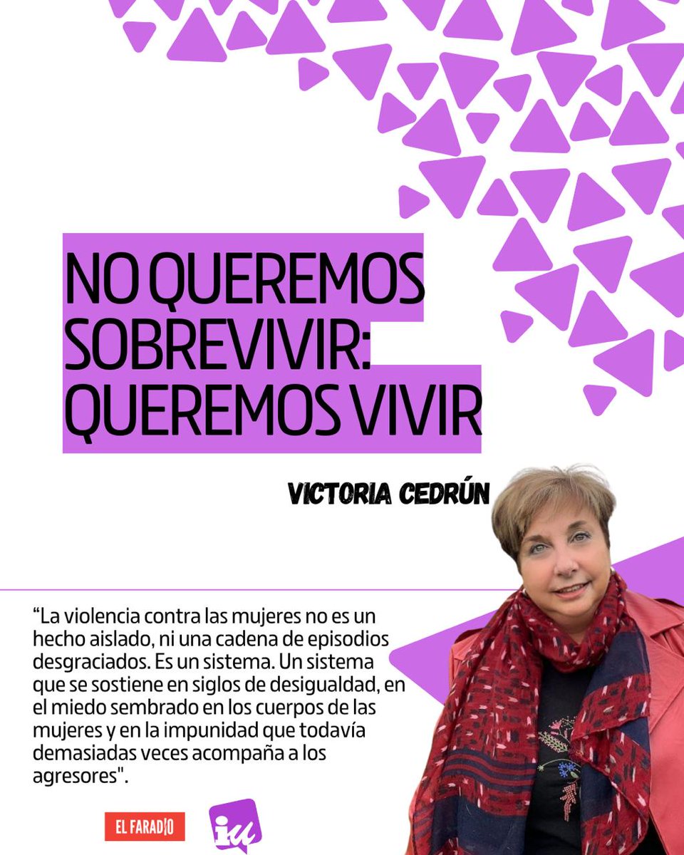 🟣No queremos sobrevivir: queremos vivir.

📰En el #25N, escribe nuestra compañera, <a href="/VickyCG0210/">VickyCG</a>, en <a href="/elfaradio/">El Faradio</a>.
elfaradio.com/2025/11/24/no-…