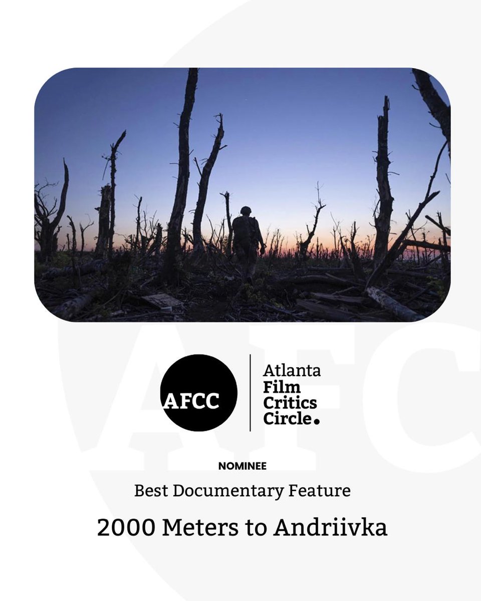 ATLFilmCritics's tweet image. The 2025 Atlanta Film Critics Circle Awards will be announced on Wednesday, December 3, 2025. #AFCC #ForTheLoveOfMovies #AFCCAwards #AFCC2025Awards @PBS_Docs @frontlinepbs @mstyslavchernov #2000MeterstoANDRIIVKA
