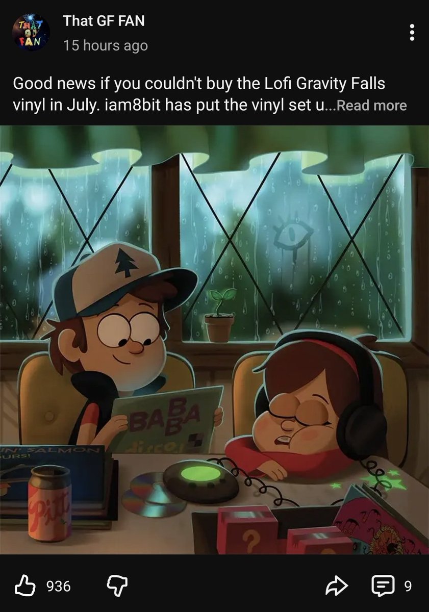 ThatGFFAN's tweet image. Bro we so cooked! These guys are thinking the amazing Gravity Falls Lofi vinyl art done by Emmy Cicierega is AI generated.

THAT&apos;S BEEN HER STYLE FOR ART FOR THE SHOW FOR YEARS NOW!!🤦🤦