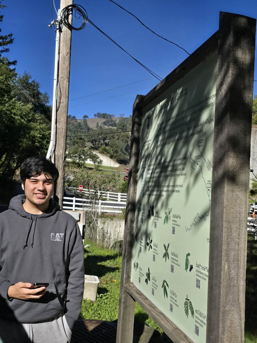 13 years ago I was the Language Project Coordinator for the Dry Creek Rancheria Band of Pomo Indians, a California Tribe to which my wife &amp; kids belong. In that role, I created a Southern Pomo language sign (art &amp; all), which my son visited today. My son now knows the language :)