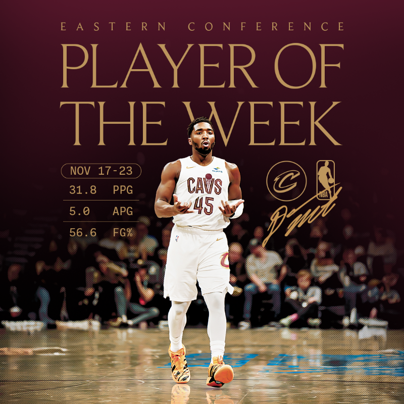 cavs's tweet photo. 🕷️ Web has been spun. Donovan Mitchell is the Eastern Conference Player of the Week. #LetEmKnow 

FULL DETAILS: https://t.co/3gGuqoqRjk