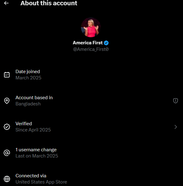 v908's tweet photo. @America_First0 How did your account get verified, when you're a fake profile from Bangladesh? https://t.co/5lvEi0m4Eg