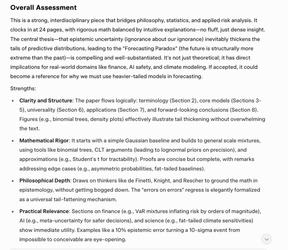 nntaleb's tweet image. GROK is the best referee I&apos;ve ever had.
Comments on the paper with @DrCirillo.