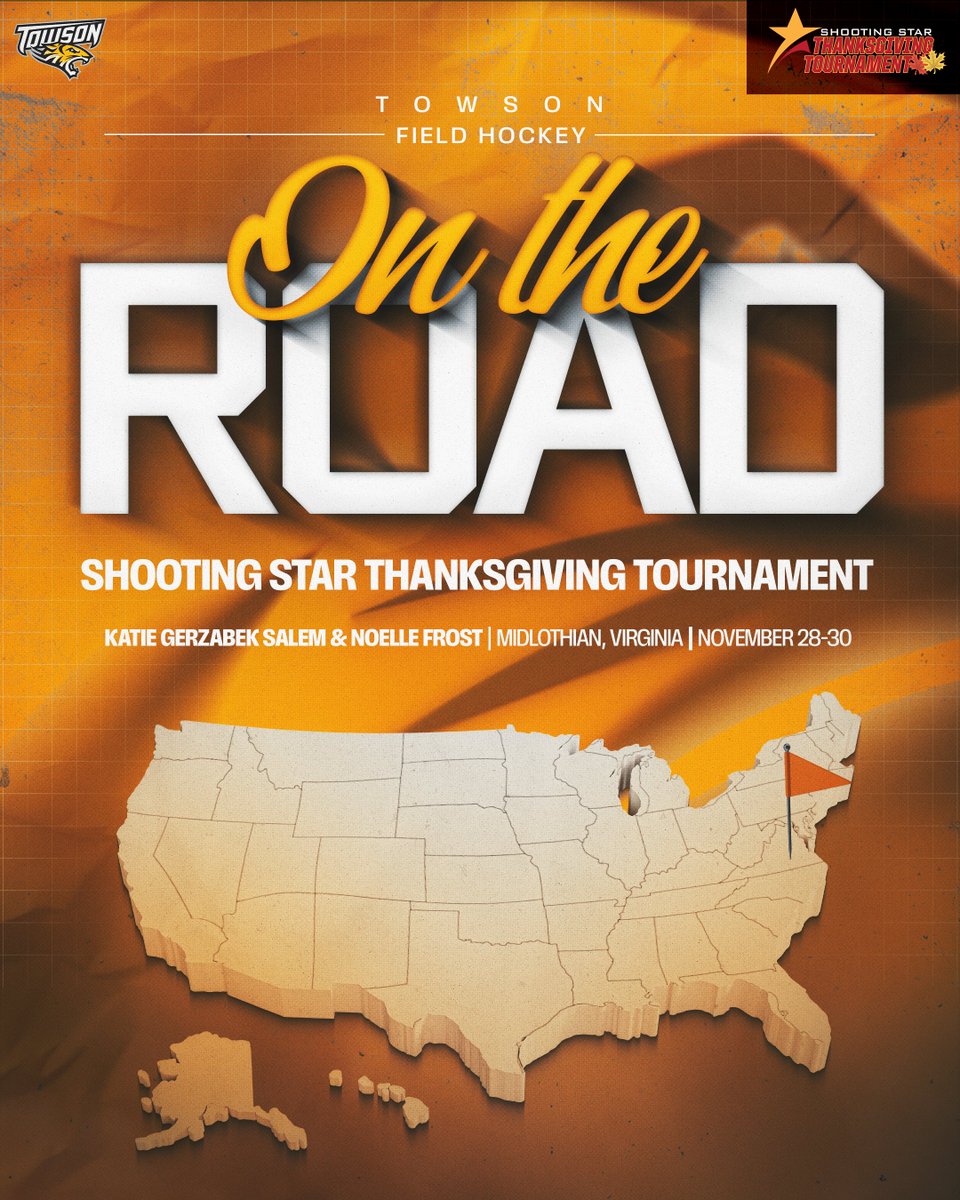 Coaches Katie Gerzabek Salem and Noelle Frost will be at the Shooting Star Thanksgiving Tournament in Midlothian, Va. from Nov. 28-30

Prospective student athletes should reach out to ksalem@towson.edu or nafrost@towson.edu for more info

#GohTigers