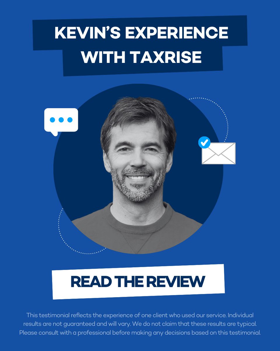 TaxRise's tweet image. At TaxRise, we work towards the best resolution for every client, every time! Read about Kevin&apos;s positive experience while working with TaxRise. 

#taxrelief #taxresolution #testimonial