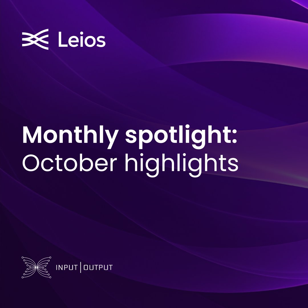 InputOutputHK's tweet image. What did #Leios deliver in October?

- Vote compression via BLS
- Latency tested under EB traffic
- Simulations peak at ~300 TxkB/s
- Interface &amp;amp; conformance tools progressed

📰 Read the full report: iohk.io/en/blog/posts/…

🎥Watch the demo: youtube.com/watch?v=5baqGY…