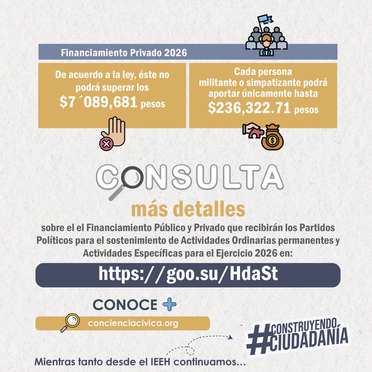 IEEHidalgo's tweet image. 🟤💰 || Como parte de las prerrogativas a las que por ley tienen derecho los Partidos Políticos tanto Nacionales como Locales, anualmente desde el #IEEH aprobamos el Financiamiento Público y Privado para el desarrollo de sus Actividades Ordinarias y Específicas.
📌 Respecto del…