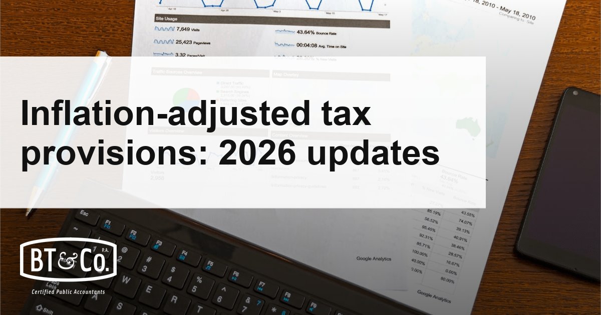 BTC_CPAs's tweet photo. 📊 Tax brackets and deductions are changing in 2026, and smart planning starts now. See how the new thresholds, credits, and exclusions could affect your tax bill https://t.co/Udd07ahvXE 

#TaxPlanning #SmallBusiness #TaxCredits #BTandCo https://t.co/RuPu0DfRys